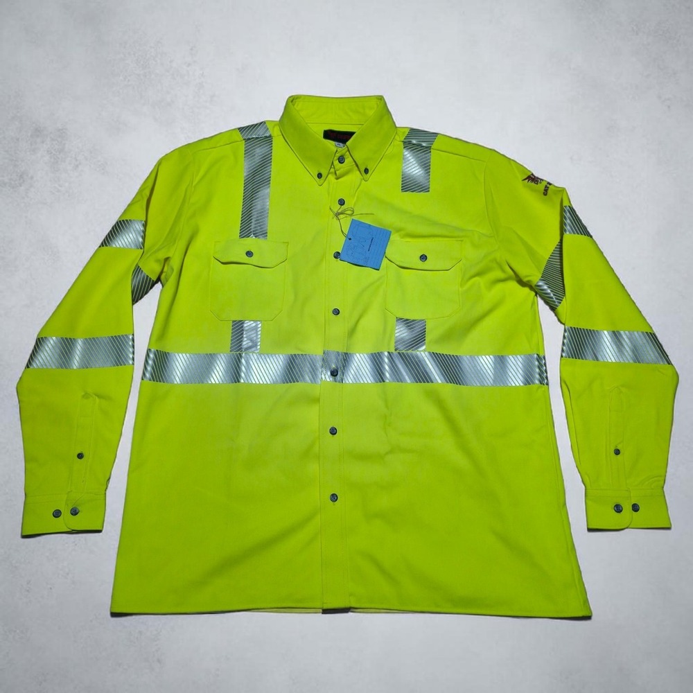 DRIFIRE Utility FR Flame Resistant Hi Vis Long Sleeve Heavy Shirt Mens XL New